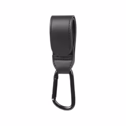Baby Stroller Hook Soft PU Leather Pram Hooks Baby Car Bag Stroller Organizer Travel Accessories Stroller for Dolls - black