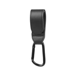 Baby Stroller Hook Soft PU Leather Pram Hooks Baby Car Bag Stroller Organizer Travel Accessories Stroller for Dolls - black