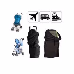 Large Capacity Baby Stroller Storage Bag with Hand Strap Waterproof Oxford Cloth Black Dust Cover Organizer for Travel - black