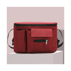 1pc Stroller hanging bag Multi-functional going out mommy bag waterproof mother and baby storage bag Stroller hanging bag - Wine Red