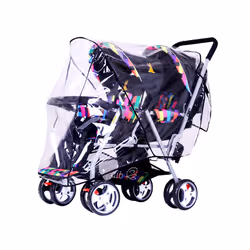 Double Front and Rear Seat Waterproof Windproof Universal Rain Cover for Baby Twin Stroller Coverall Accessories - Transpare ...