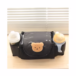 handcart storage bag for children's stroller artifact storage bag, universal stroller storage hanging bag - Black Storage Bag