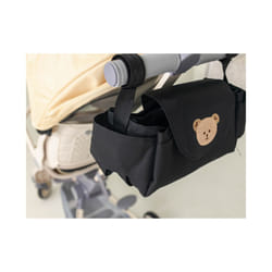 Baby Stroller Bag Pram Organizer Cartoon Bottle Holder Baby Stroller Accessories Hanging Caddy Storage Bag Mommy Bag - black bear