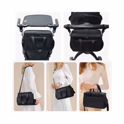 Stroller Organizer Bags Mummy Large Capacity Travel Hanging Bag Bottle Holder Pram Diaper Bags Baby Stroller Accessories - black