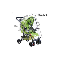 EVA Baby Stroller Accessories Waterproof Rain Cover Transparent Wind Dust Shield Zipper Open For Pushchairs Raincoat - Standard