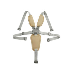 Baby Harness For Pushchair Dinner Chair Highchair 5 Points Safety Belt Length Adjust PU Leather Shoulder Crotch PAD Universal - beige
