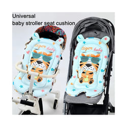 Baby Stroller Seat Cushion Kids Cotton Breathable Prams Cart MatÂ Pushchair Soft Mattress Infant Pad Travel Stroller Accessories - Blue Tiger