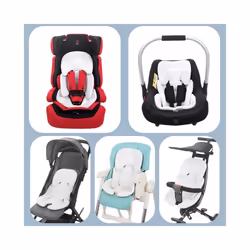Baby Stroller Cushion Infant Car for SEAT Insert for Head Body Support Pillow Pram Thermal Mattress Mesh Breathable Line - Black