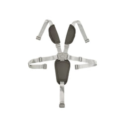 Baby Harness For Pushchair Dinner Chair Highchair 5 Points Safety Belt Length Adjust PU Leather Shoulder Crotch PAD Universal - dark gray