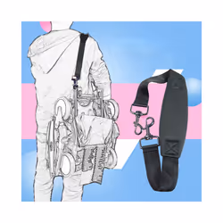 Baby Stroller Accessories Stroller Shoulder Strap For YOYO/Babyyoya/BabyThrone Stable Black Portable Shoulder Strap - black
