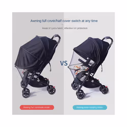 yoyo stroller two-in-one sunshade mosquito net zipper anti-ultraviolet sunshade mosquito net children's cart full-coveruniversal - black