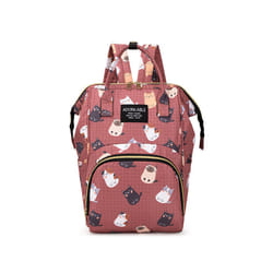 Cartoon Baby Stroller Hanging Bag Baby Diaper Storage Bag Large Capacity Baby Bottle Thermos Fashion Mommy Backpack Portable - Brown Cat