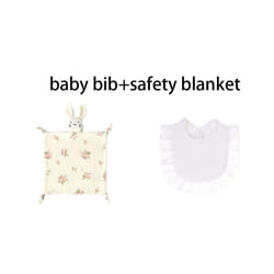2Pcs/Set Personalized Baby Name Muslin For Baby Accessories Newborn Blankets And Cloths Burp Cloth Custom Baby Bib Girl - No customized, 2pieceF
