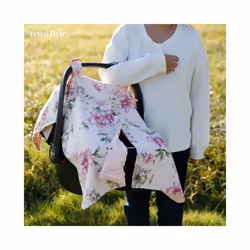 Baby Stroller Accessories Muslin Soft Breathable Yarn Sunshade Cover Baby Sun Protector Basket Stroller Cover Mosquito Net - Rose