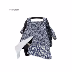 Baby Stroller Accessories Muslin Soft Breathable Yarn Sunshade Cover Baby Sun Protector Basket Stroller Cover Mosquito Net - Black Wave