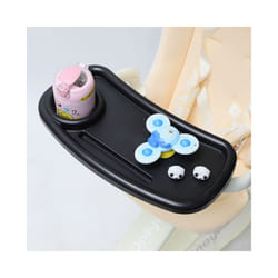 Universal Baby Stroller Snack Tray Childrens Cart Pram Dinner Table Milk Bottle Cup And Phone Holder Accessories For Traveling - black