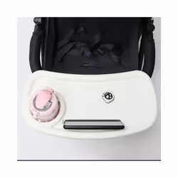 Universal Baby Stroller Snack Tray Childrens Cart Pram Dinner Table Milk Bottle Cup And Phone Holder Accessories For Traveling - black