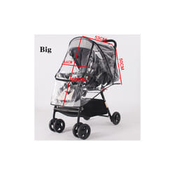 EVA Baby Stroller Accessories Waterproof Rain Cover Transparent Wind Dust Shield Zipper Open For Pushchairs Raincoat - Big
