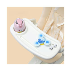 Universal Baby Stroller Snack Tray Childrens Cart Pram Dinner Table Milk Bottle Cup And Phone Holder Accessories For Traveling - white