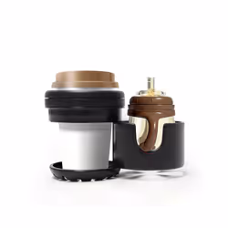 Stroller 2 in1 Cup Holder Universal Double Coffee Milk Bottle Holder for Pram Bike Motorcycle Bicycle ABS Stroller Accessories - Black