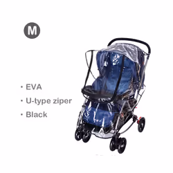 EVA Baby Stroller Accessories Waterproof Rain Cover Transparent Wind Dust Shield Zipper Open For Pushchairs Raincoat - EVA-U  ...
