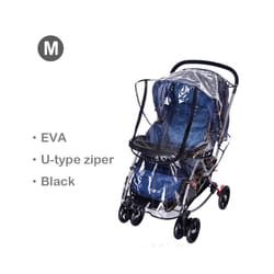 EVA Baby Stroller Accessories Waterproof Rain Cover Transparent Wind Dust Shield Zipper Open For Pushchairs Raincoat - EVA-U open-M