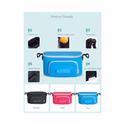 2022 New Baby Organizer With Strap Diaper Bag Mummy Stroller Travel Nappy Bags Water Bottle Storage Bag Stroller Accessories - black