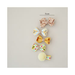5Pcs/Lot Children's Headwear  Baby Hair Accessories  Clip Bows For Girls All Cloth Hairpin - Apricot