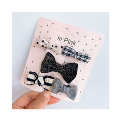 5Pcs/Lot Children's Headwear  Baby Hair Accessories  Clip Bows For Girls All Cloth Hairpin - Pink