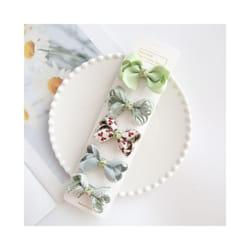 5Pcs/Lot Children's Headwear  Baby Hair Accessories  Clip Bows For Girls All Cloth Hairpin - Turquoise