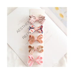 5Pcs/Lot Children's Headwear  Baby Hair Accessories  Clip Bows For Girls All Cloth Hairpin - MULTI