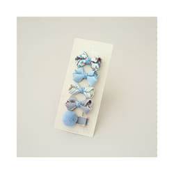 5Pcs/Lot Children's Headwear  Baby Hair Accessories  Clip Bows For Girls All Cloth Hairpin - Gold