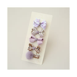 5Pcs/Lot Children's Headwear  Baby Hair Accessories  Clip Bows For Girls All Cloth Hairpin - Beige