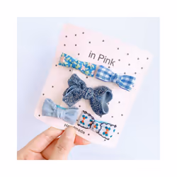 5Pcs/Lot Children's Headwear  Baby Hair Accessories  Clip Bows For Girls All Cloth Hairpin - black