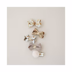 5Pcs/Lot Children's Headwear  Baby Hair Accessories  Clip Bows For Girls All Cloth Hairpin - Champagne