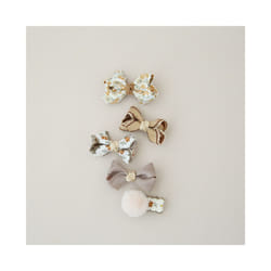 5Pcs/Lot Children's Headwear  Baby Hair Accessories  Clip Bows For Girls All Cloth Hairpin - Champagne
