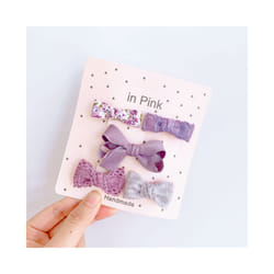 5Pcs/Lot Children's Headwear  Baby Hair Accessories  Clip Bows For Girls All Cloth Hairpin - Silver