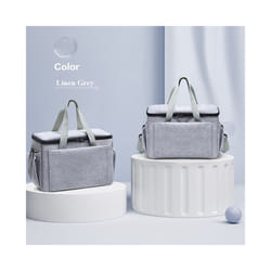 Stroller Organizer Bags Diaper Storage With Bottle Holder Large Capacity Mommy Travel Bag For Pram Trolley Strollers Accessories - linen grey