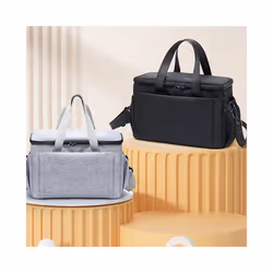 Stroller Organizer Bags Diaper Storage With Bottle Holder Large Capacity Mommy Travel Bag For Pram Trolley Strollers Accessories - linen grey