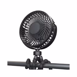 Portable Small Stroller Fan With Flexible Tripod Clip USB Rechargeable Handheld Cooling Fan For Travel Car Seat Camping - bla ...