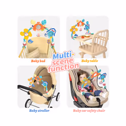 Baby Stroller Toy Crib Mobile Bed Bell Arch Musical Rattle Adjustable Clip Hanging 0 12 Months Educational Toys For Newborn - Bee