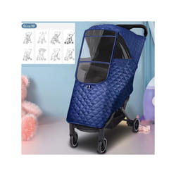 Universal Waterproof Winter Thicken RainCover Pushchairs Raincoat Full Cover Wind Dust Shield for Baby Stroller Accessories - Blue-M Windcover