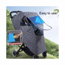 Universal Waterproof Winter Thicken RainCover Pushchairs Raincoat Full Cover Wind Dust Shield for Baby Stroller Accessories - Grey-L Windcover