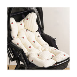 Baby Stroller Seat Cushion Pad for Car Puchair Liner Mat Thicken Cotton Breathable Cart Mattress Infant Newborn Pram Accessories - cherry thick