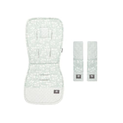 Stroller Cushion & Seat Belt Cover 2Pcs/Set Universal Baby Pram Seat Pad Soft Kids Pushchair Car Mat Stroller Accessories - grass