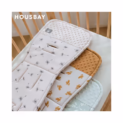 Stroller Cushion & Seat Belt Cover 2Pcs/Set Universal Baby Pram Seat Pad Soft Kids Pushchair Car Mat Stroller Accessories - dandelion