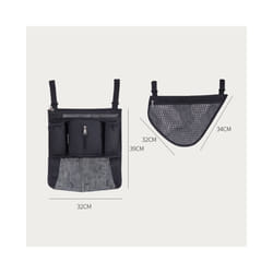 Sunveno Baby Stroller Organizer Bag Infant Pram Cart Storage Bag with Baby Trolley Bag Carriage Bag Stroller Accessories - Black