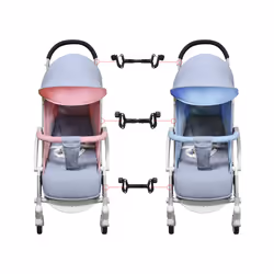 Twin Stroller Connector Lightweight Pram Adapter Turns Two Single Strollers Into One Double Stroller Universal Accessory - Black