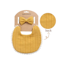 Baby Boys Girls Bibs & Headband Floral PrintS Tassel Dinner Saliva Towel Vintage Double Side Feeding Bibs  Kids Hair Accessories - Green