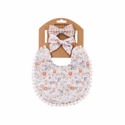 Baby Boys Girls Bibs & Headband Floral PrintS Tassel Dinner Saliva Towel Vintage Double Side Feeding Bibs  Kids Hair Accessor ...